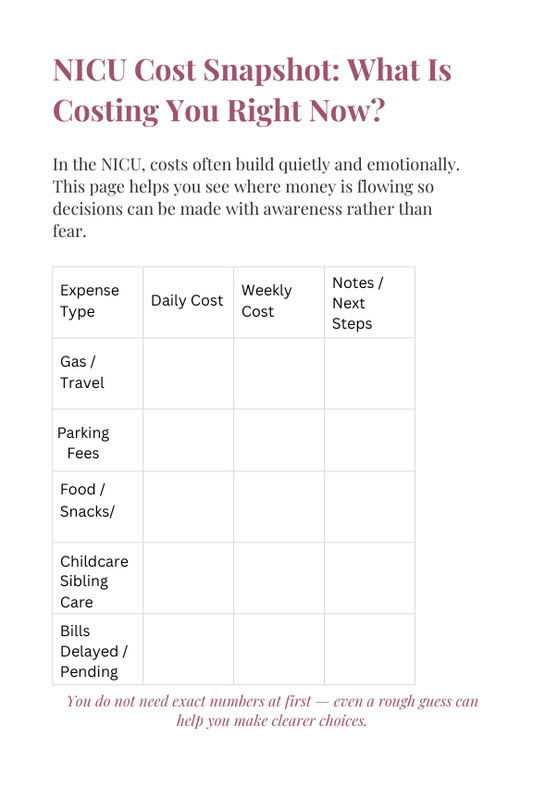 NICU Mini Financial Planner