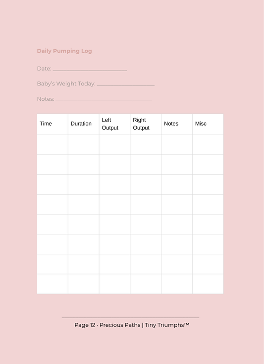 🍼 Tiny Triumphs: NICU Feeding & Pumping Log